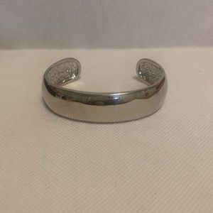Shiny solid silver tone cuff bracelet NWOT